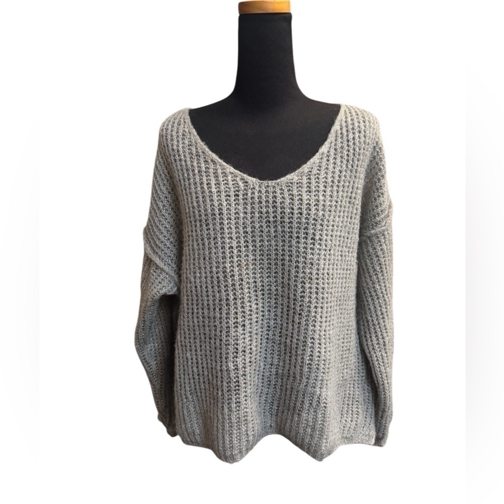 THE PORTER COLLECTIVE CRICKET Sweater Size SM Gray Grey Shimmer Italian EUC - Picture 5 of 15